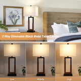 30" Farmhouse Table Lamps Set of 2 with USB-C Charging