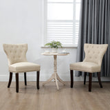 Fabric Dining Chairs Set of 2, Tufted Dining Room Chairs,Upholstered Solid Wood Accent