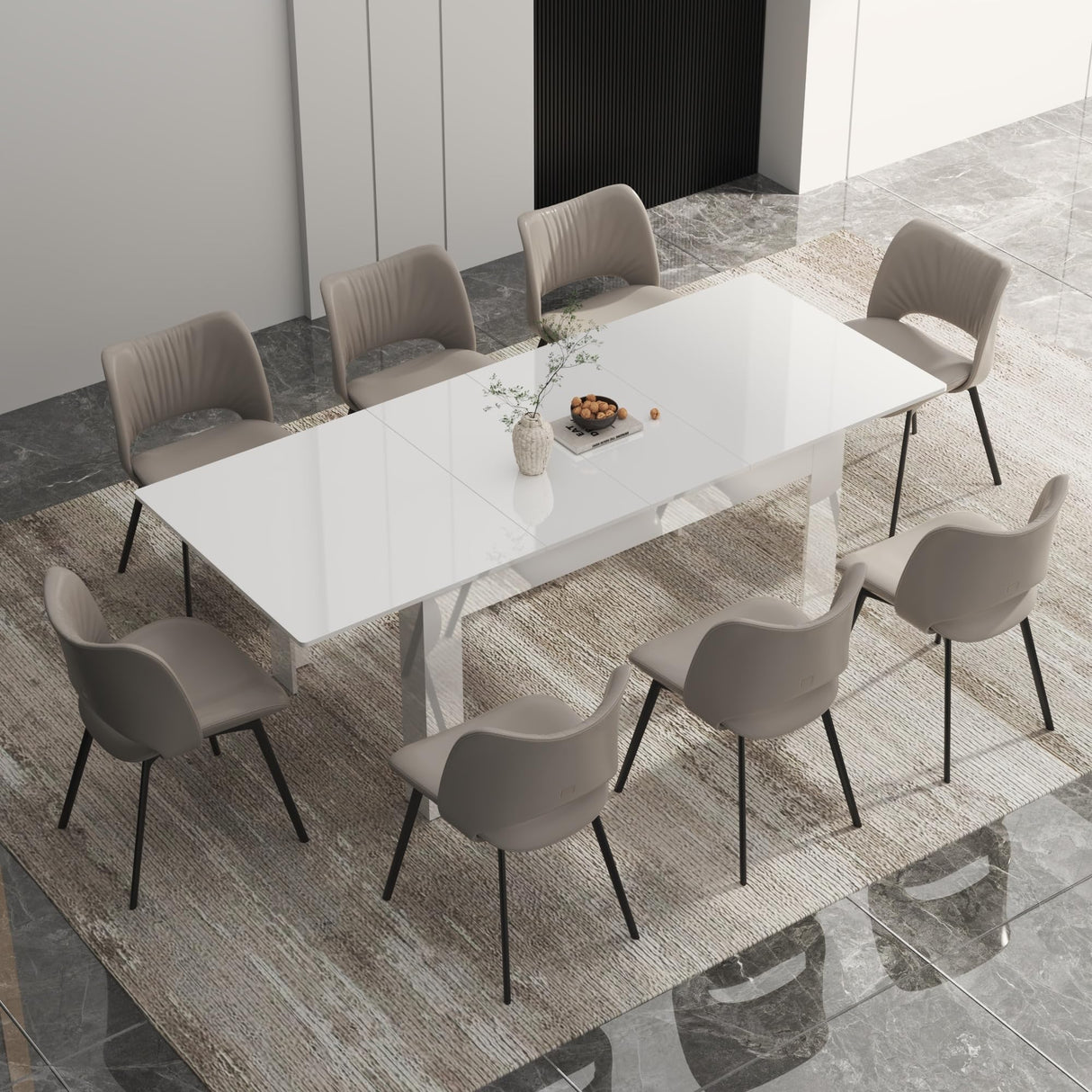 Dining Table for 6-10 Person, Wooden Dining Room Table