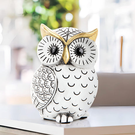 Owl Statue for Home Decor Accents,Owl Decor for Bookshelf Bedroom