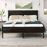 Queen Size Bed Frame with Wood Headboard and Footboard,