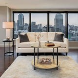 Set of 2 Coffee Table, 23.6" and 23.6" 2-Tier Table