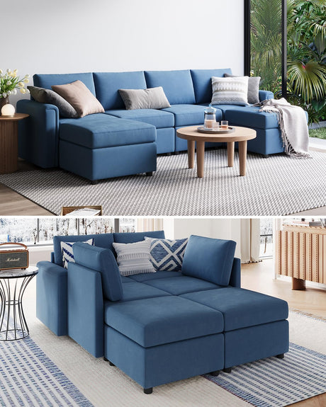 Modular Sectional Sofa, Convertible U Shaped Sofa Couch with Storage