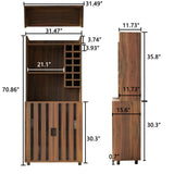 Wine Bar Cabinet for Liquor and Glasses with 12 Wine Bottle Racks