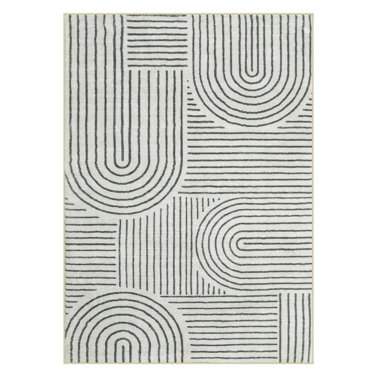 Abstract Washable Area Rug, 5x7 Rug for Bedroom Non-Slip Soft Living Room Rug,