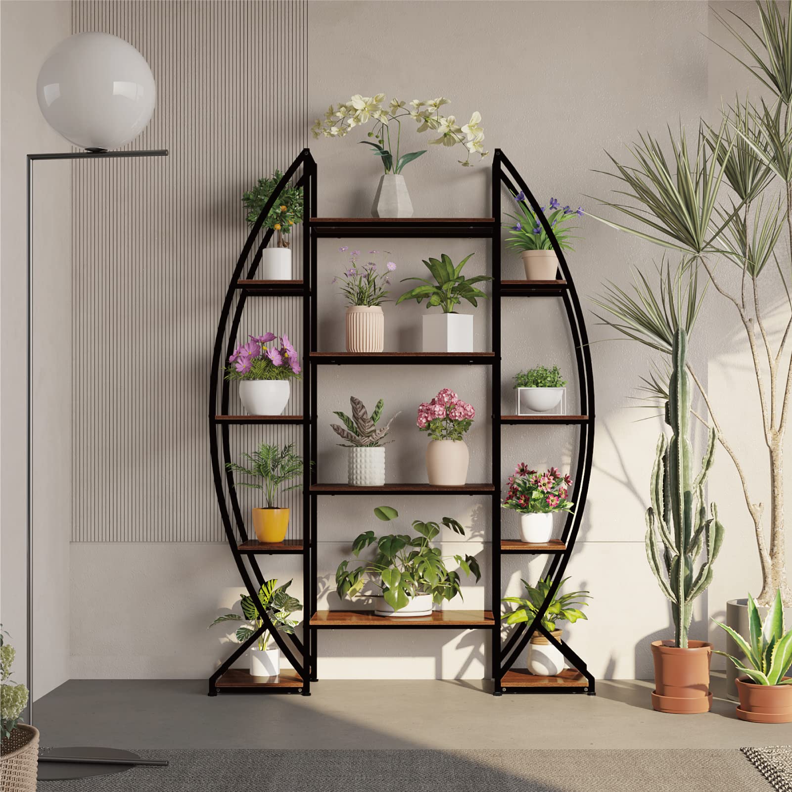 Large Plant Stand Indoor: 70" Tall Half Moon Plant Stands