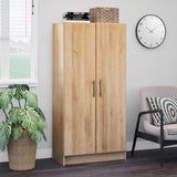 Elite 32 inch Storage Cabinet, 16" D x 32" W x 65" H, Oak