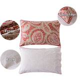 Paisley Duvet Cover Set Queen Red and Beige Reversible Paisley Floral Bedding 100%