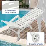 Pool Lounge Chairs Outdoor, HDPE Adirondack Chaise Lounge Outdoor for Patio Poolside