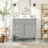 36 Inch Bathroom Vanity with Sink Combo, Solid Wood Frame Bathroom Vanities