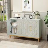 Accent Cabinet with 4 Doors, Modern Credenza Storage Cabinet