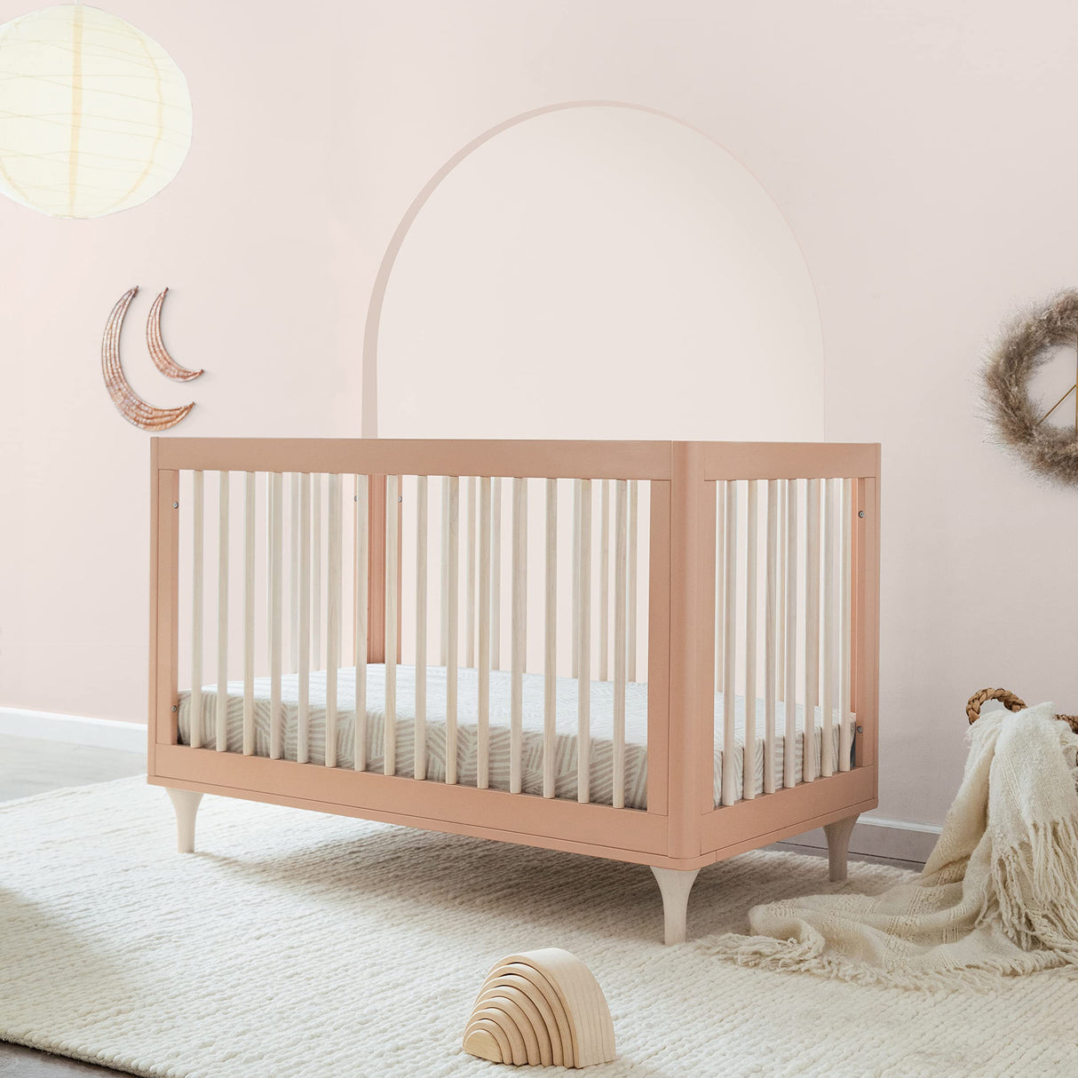 3-in-1 Convertible Crib with Toddler Bed Conversion Kit in Canyon/Washed Natural,