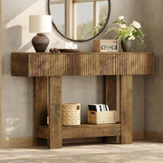 47" Farmhouse Console Table with Storage - Dark Brown