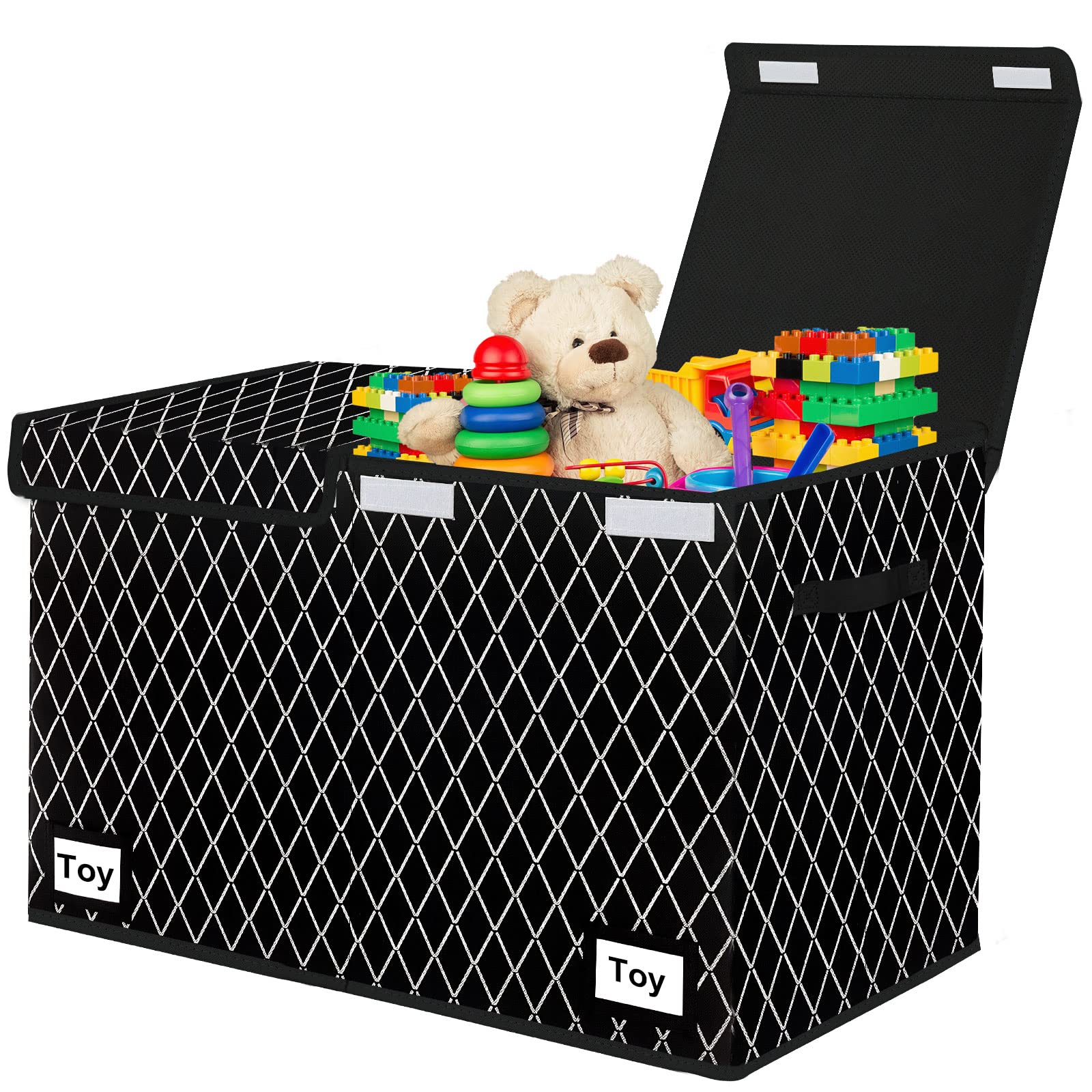 Box Storage Organizer with Lid,Collapsible Toys Boxes Chest Basket Bins with Sturdy