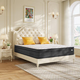 12 Inch King Size Mattress in a Box for Back Pain, Medium Firm Feel Fiberglass Free Hybrid Mattress