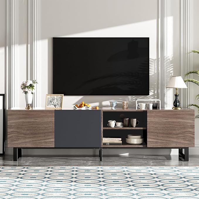 Modern TV Stand for 80'' TV, 70.9" Entertainment Center with Storage & Drawers