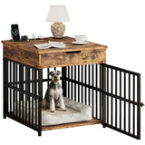 Dog Crate Furniture for Small Dogs with Charging Station