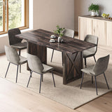 70.8" Large Farmhouse Kitchen Dining Room Table for 6 to 8 People, Rustic Oak