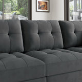 Modular Sectional Sofa Velvet U Shaped Couch with Reversible Chaises