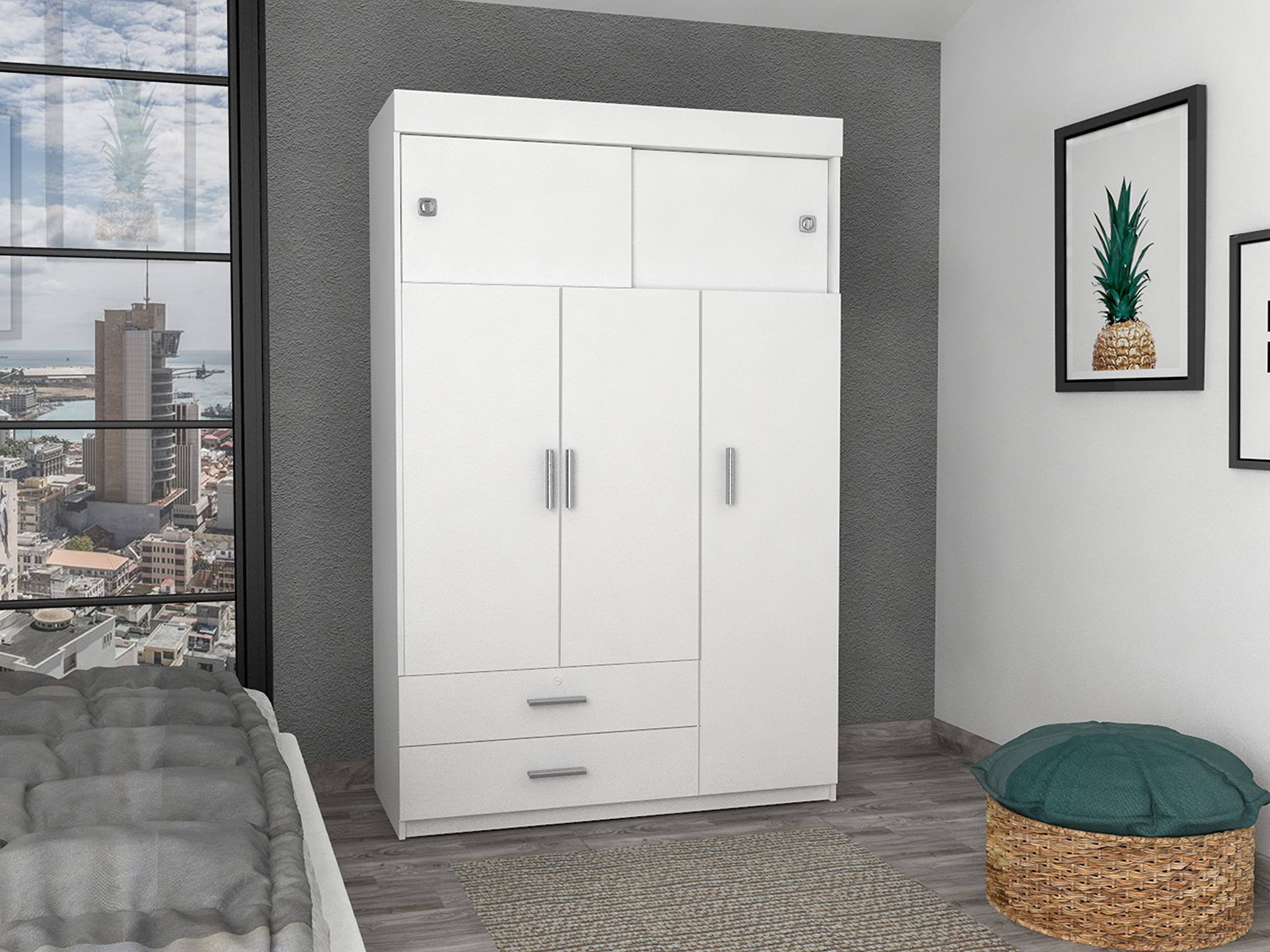 Tucson Modern Bedroom Armoire, with Two Drawers