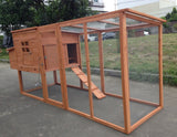 Large 95" Deluxe Solid Wood Hen Chicken Cage House Coop Huge with Run Nesting Box