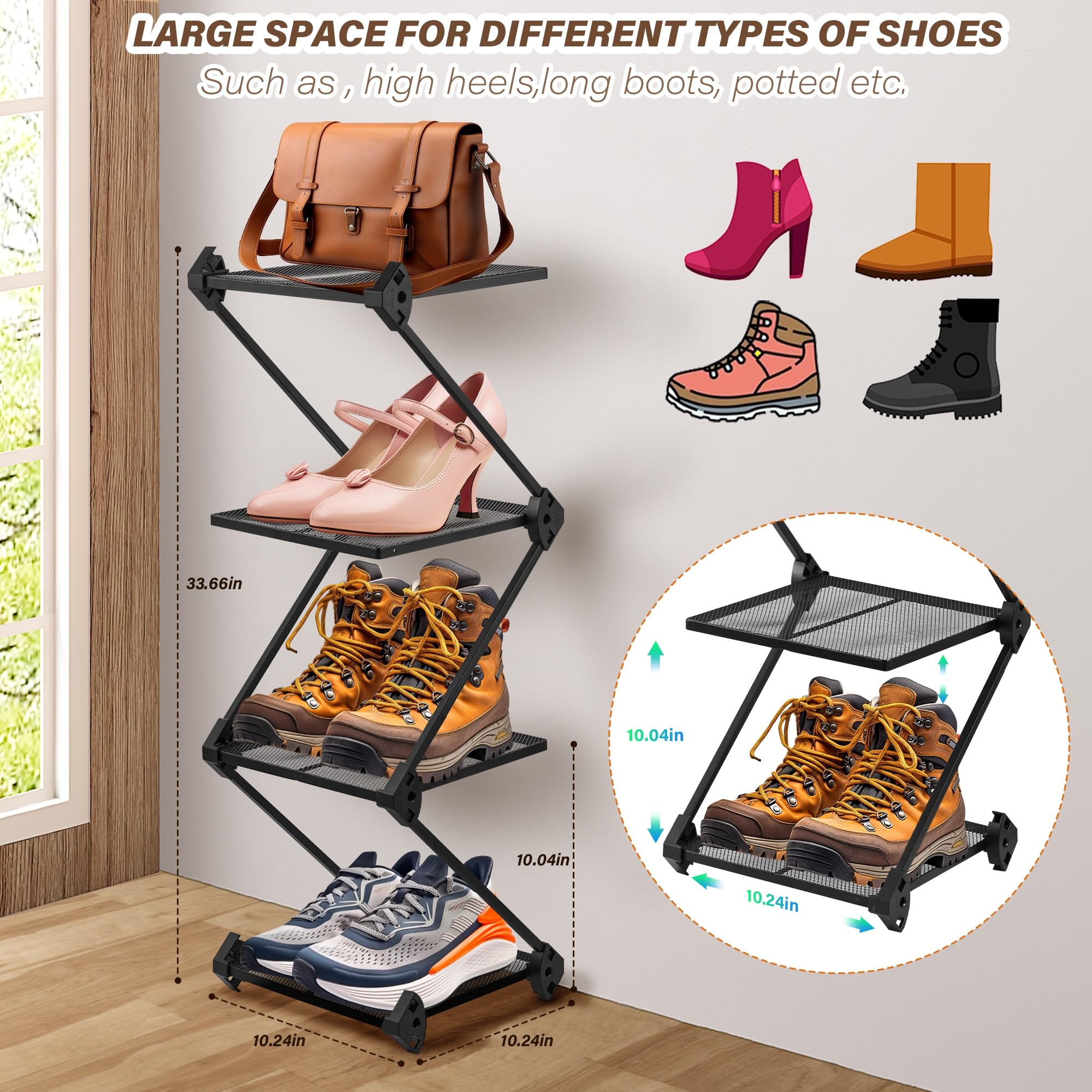 ZenStack 4-Tier Metal Corner Shelf