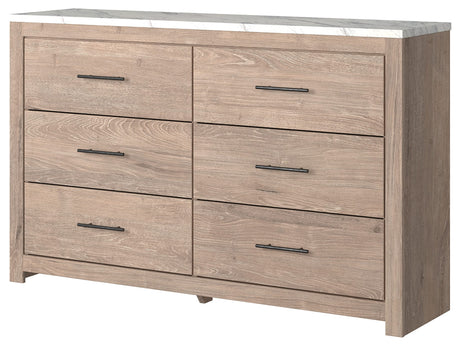 Signature Design by Ashley Senniberg Contemporary Dresser, Light Brown/White