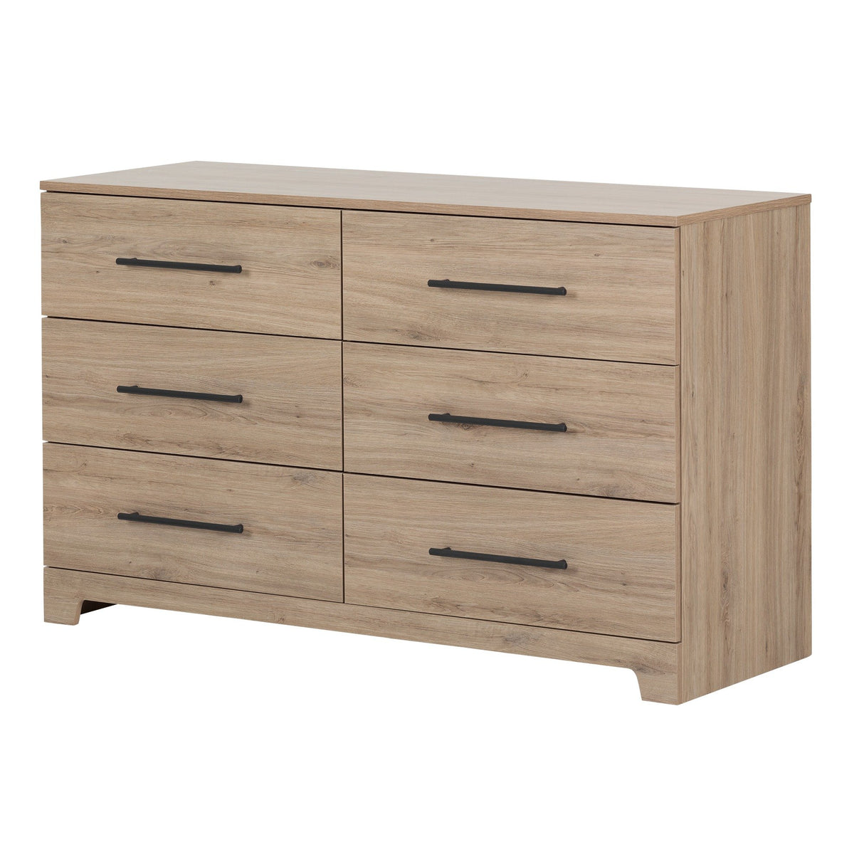 Primo 6-Drawer Double Dresser, Rustic Oak