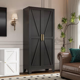 71" Tall Metal Storage Cabinet with 2 Doors and 4 Adjustable Shelves