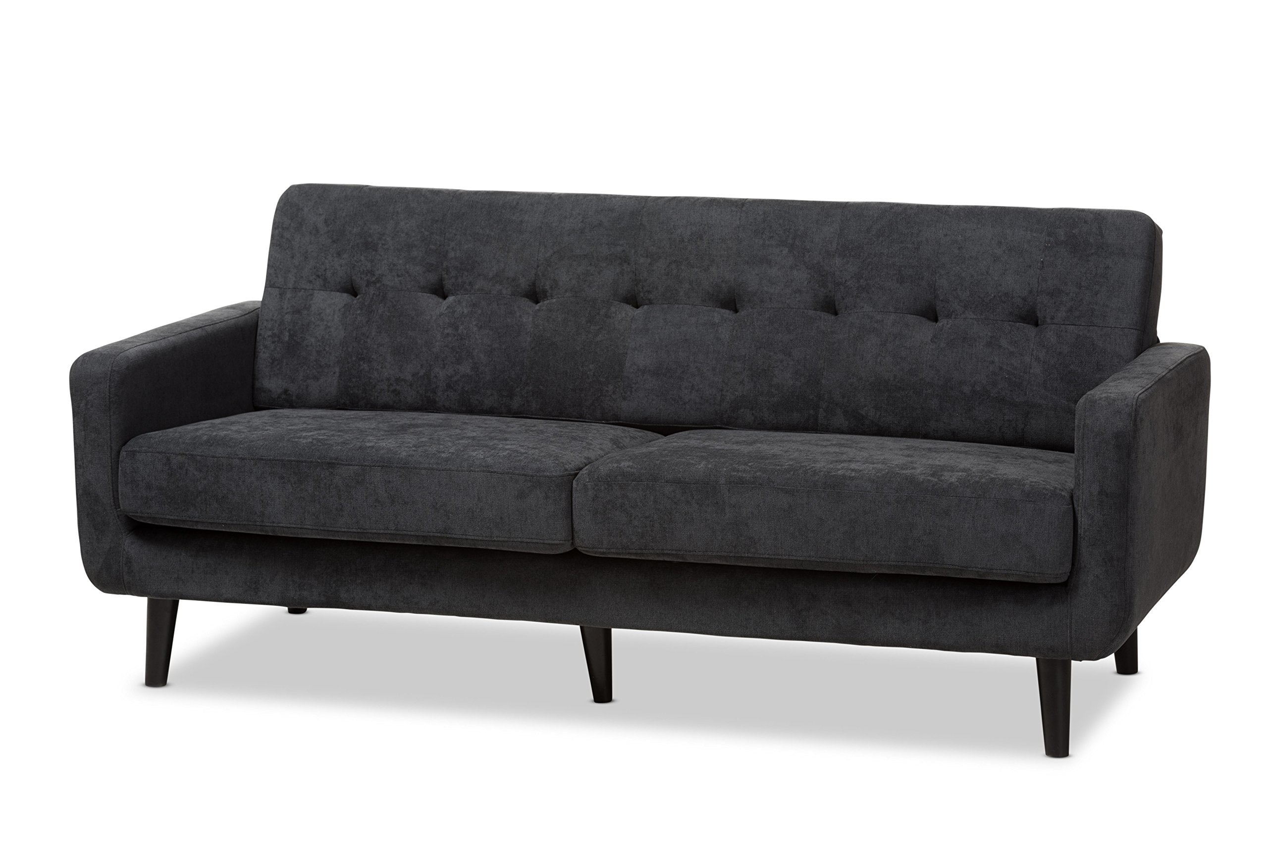 Carmena Upholstered Sofa, Dark Grey