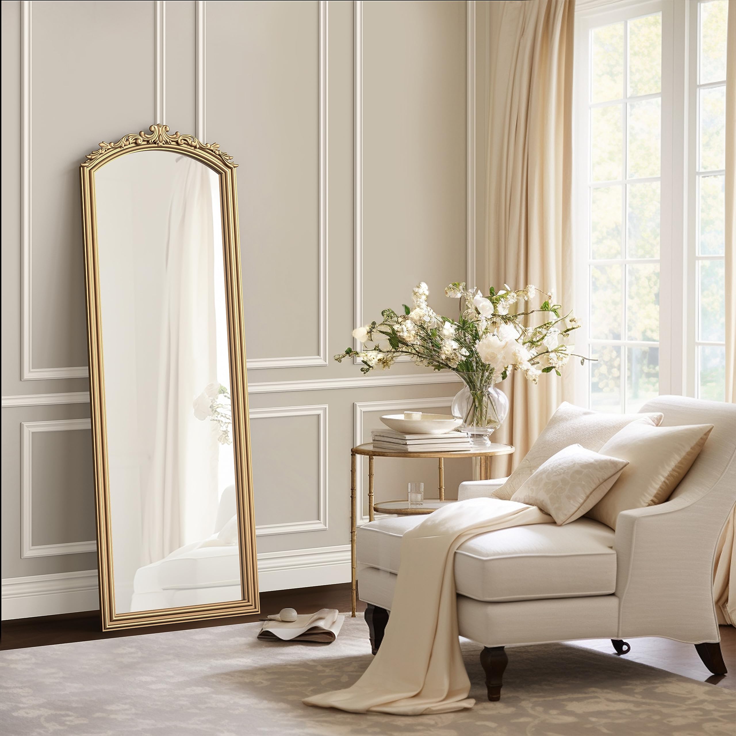 Vintage Gold Full Length Mirror - Antique Floor Mirror