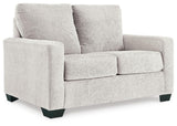 Rannis Coastal 2-in-1 Sofa Sleeper with Folding Gel Memory Foam Mattress, Twin, White
