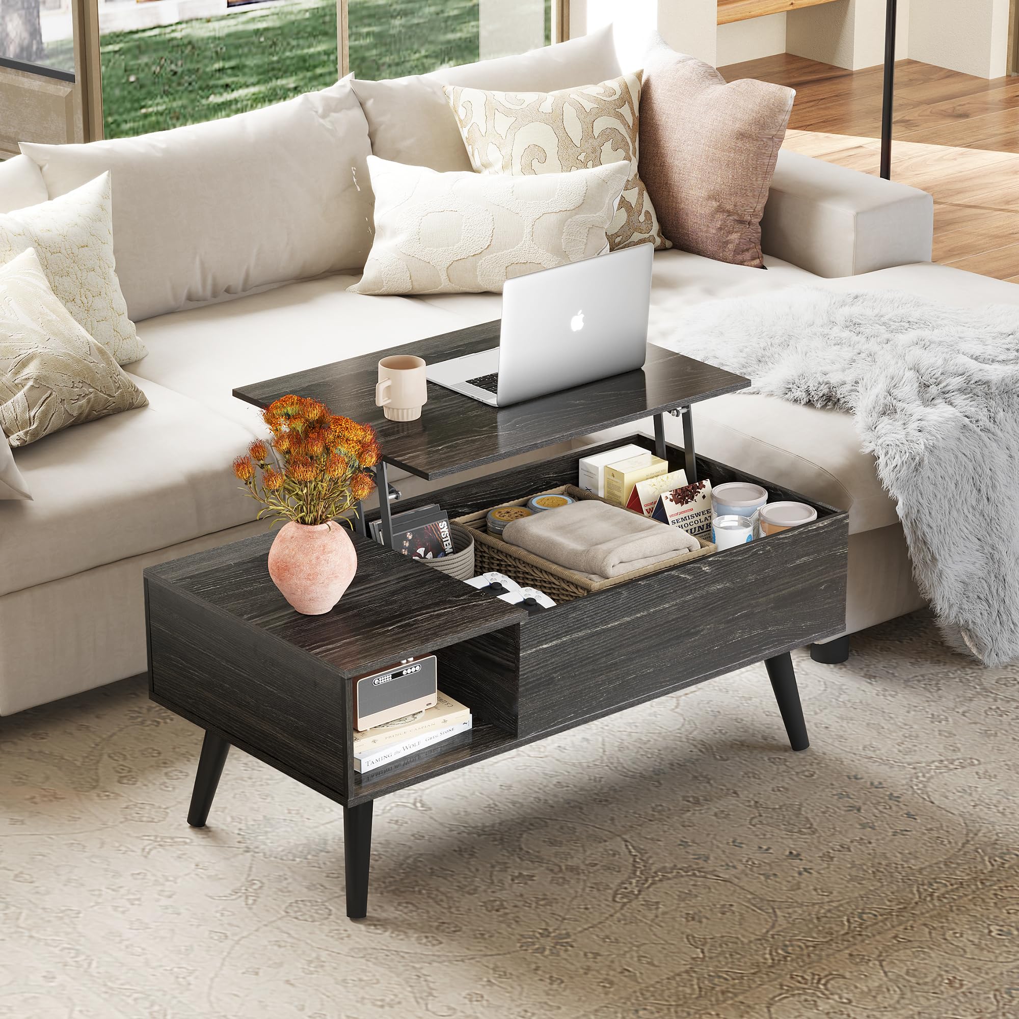 Coffee Table, 39" Lift Top Coffee Table with Hidden Compartment