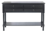 Safavieh Home Collection Haines Black 4-Drawer Bottom Shelf Console Table