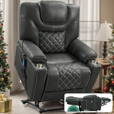 for Seniors: 9988 High Density Foam Lift Chair with Heat Massage, Reclining to 180, 2 Cup