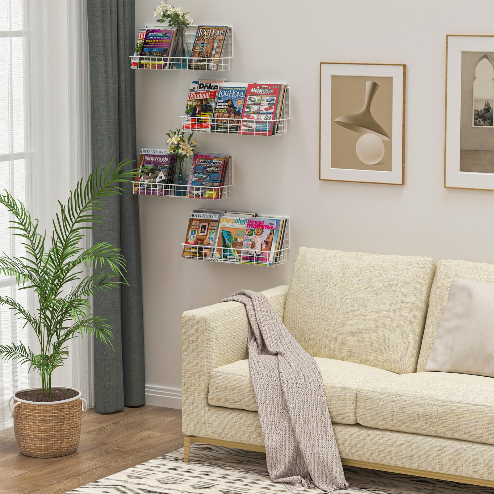 Wall Mounted Metal Kids Bookshelf, Floating Book Shelves