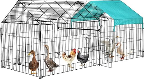 Chicken Coop 72" x 48" Chicken Run Walking Poultry Cage for Yard