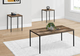 7893p, 3pcs, Coffee, End, Black Metal, Brown Reclaimed Laminate, Contemporary TABLE