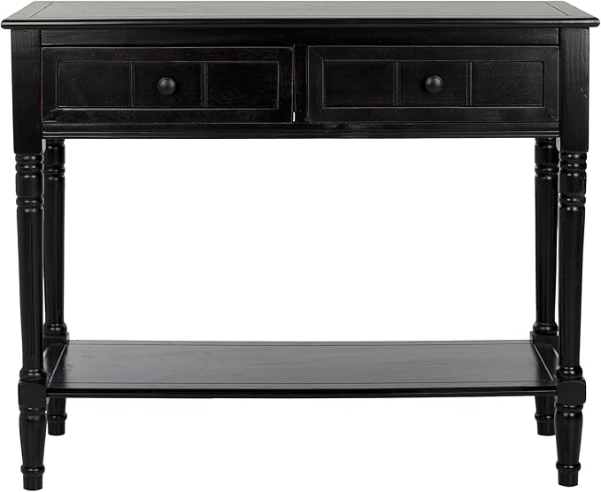 American Homes Collection Samantha Distressed/Cream 2-Drawer Console Table