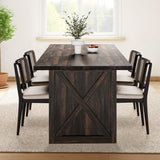 70.8" Large Farmhouse Kitchen Dining Room Table for 6 to 8 People, Rustic Oak