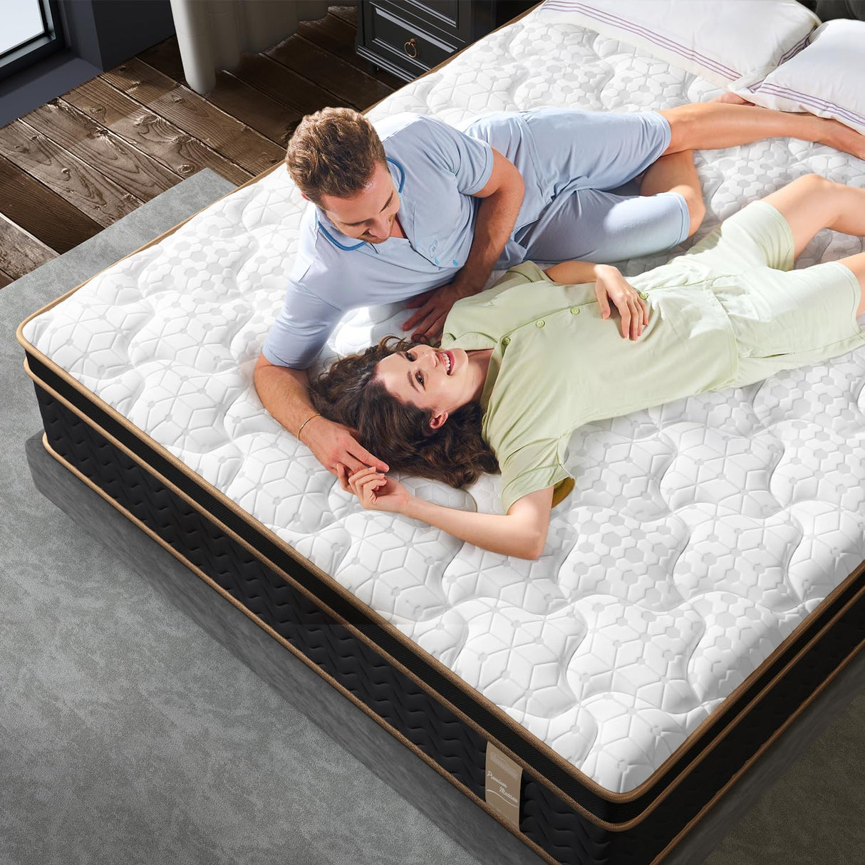 Queen Mattress, 14 Inch Hybrid Mattress with Gel Memory Foam