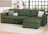 Oversized U Shaped Modular Sectional Sofa 6 Seat Corduroy Cloud Modular Couch