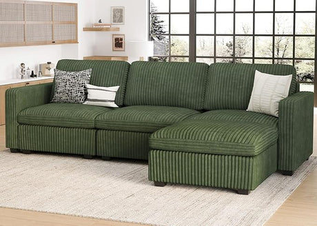 Oversized U Shaped Modular Sectional Sofa 6 Seat Corduroy Cloud Modular Couch