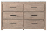 Signature Design by Ashley Senniberg Contemporary Dresser, Light Brown/White