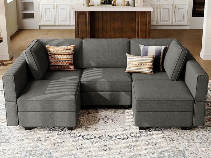 Modular Sectional Couch U-Shape Modulars Reversible Sectional Sofa