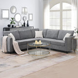 Sectional Sofa L-Shaped Couch Right Hand Chaise with 2 Pillow Upholstered Sofá