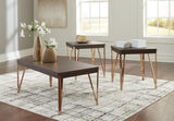 Bandyn Contemporary Occasional Table Set with Steel Legs, Set of 3, Dark Brown