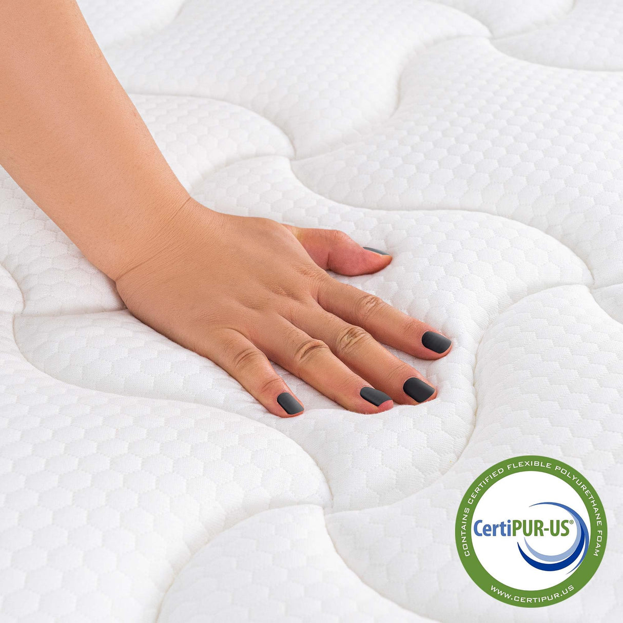 Queen Mattress, 12 Inch Pillow Top Hybrid Mattress in a Box Medium Firm Fiberglass-Free