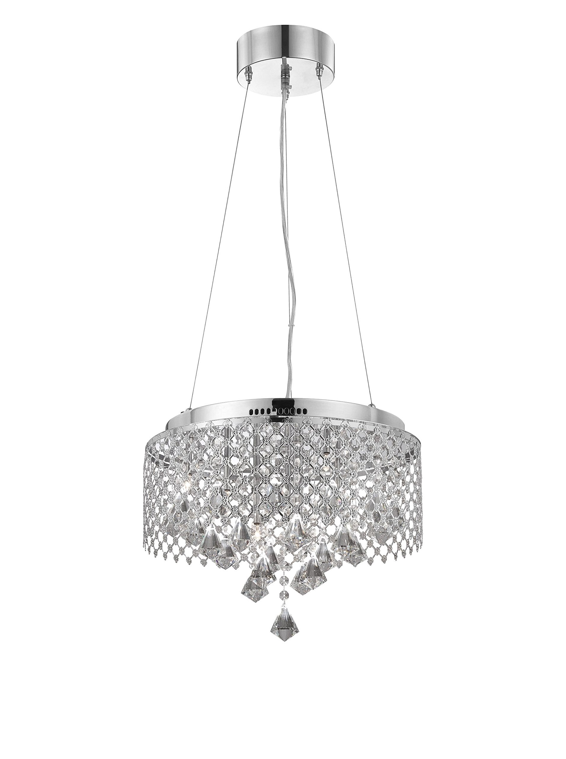 19280 Pendant with Crystal Shades, Chrome Finish