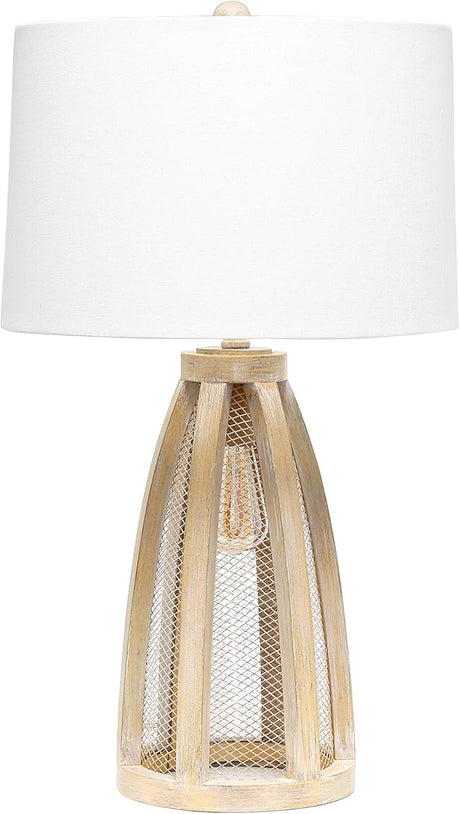 Gold Table Lamp - Modern Style Desk Lamp with Hollowed Out Base Linen Fabric Shade,